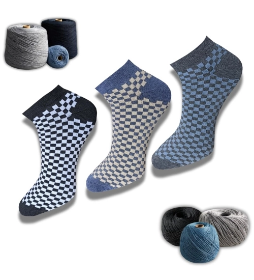 3_Pair Set Unisex Casual Cotton Printed Low Cut Socks (Multicolor)