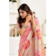 Women's Linen Cotton Printed Ready To Wear Saree With Unstitched Blouse 5.5 Mtr (Light_Peach)