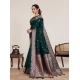 Women's Jacquard Woven Saree With Unstitched Blouse 5.5Mtr (Green)