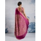 Women's Satin Crepe Printed Saree With Unstitched Blouse 5.5Mtr (Purple)