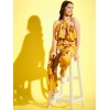 Girl's Polyester Crepe Floral Sleeveless Jumpsuit (Mustard) Girl's Polyester Crepe Floral Sleeveless Jumpsuit (Mustard)