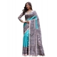 Women's Faux_Tussar Ethnic_Print Saree With Unstitched Blouse 5.5Mtr (Aqua_Blue) Women's Faux_Tussar Ethnic_Print Saree With Unstitched Blouse 5.5Mtr (Aqua_Blue)