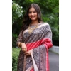 Women's Faux_Tussar Ethnic_Print Saree With Unstitched Blouse 5.5Mtr (Red) Women's Faux_Tussar Ethnic_Print Saree With Unstitched Blouse 5.5Mtr (Red)