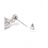 Women's Brass Silver Plated Drop Earrings (Pink)