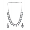 Women's Brass Silver Plated Necklace set (Turquoise)