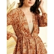Women's Polyester Floral Long Sleeves Shrug (Brown) Women's Polyester Floral Long Sleeves Shrug (Brown)