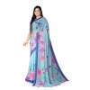 Women's Georgette Floral Printed Saree With Unstitched Blouse 5.5Mtr (Blue) Women's Georgette Floral Printed Saree With Unstitched Blouse 5.5Mtr (Blue)