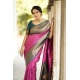 Women's Soft Lichi Silk Printed Saree With Unstitched Blouse 5.5Mtr (Pink)
