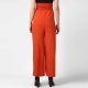 Women's Polyester Solid Smocked Trousers (Orange)