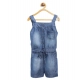 Girl's Denim Embroidered Sleeveless Jumpsuit (Blue) Girl's Denim Embroidered Sleeveless Jumpsuit (Blue)