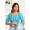 Women's Faux Linen Leaf Print Ready to wear Saree With Unstitched Blouse 5.5Mtr (SkyBlue & White) Women's Faux Linen Leaf Print Ready to wear Saree With Unstitched Blouse 5.5Mtr (SkyBlue & White)