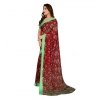 Women's Georgette Printed Saree With Unstitched Blouse 5.5Mtr (Red) Women's Georgette Printed Saree With Unstitched Blouse 5.5Mtr (Red)