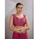 Women's Satin Crepe Printed Saree With Unstitched Blouse 5.5Mtr (Maroon)