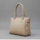 Women's PU Leather Solid Shoulder Zipper Handbag (Beige)