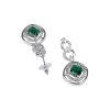 Women's Brass Silver Plated Necklace set (Green)
