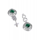 Women's Brass Silver Plated Necklace set (Green)