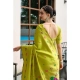 Women's Silk Blend Paithani Weaving Saree With Unstitched Blouse 5.5Mtr (Lime-Green)