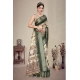 Women's Cotton Silk  Printed Saree With Unstitched Blouse 5.5Mtr (Green)