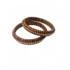 Women's Plastic Silk Thread Bangles (Gold-Dark Brown, Size: 2.6)