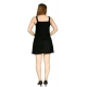 Women's Casual Denim Sleeveless Dress (Black)