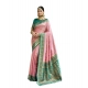 Women's Silk Blend Booti Work Ready to wear Saree With Unstitched Blouse 5.5Mtr (Peach)