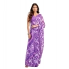 Women's Faux Linen Floral Print Ready to wear Saree With Unstitched Blouse 5.5Mtr (Purple) Women's Faux Linen Floral Print Ready to wear Saree With Unstitched Blouse 5.5Mtr (Purple)