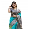 Women's Faux_Tussar Geometric_Print Saree With Unstitched Blouse 5.5Mtr (Rama_Green) Women's Faux_Tussar Geometric_Print Saree With Unstitched Blouse 5.5Mtr (Rama_Green)
