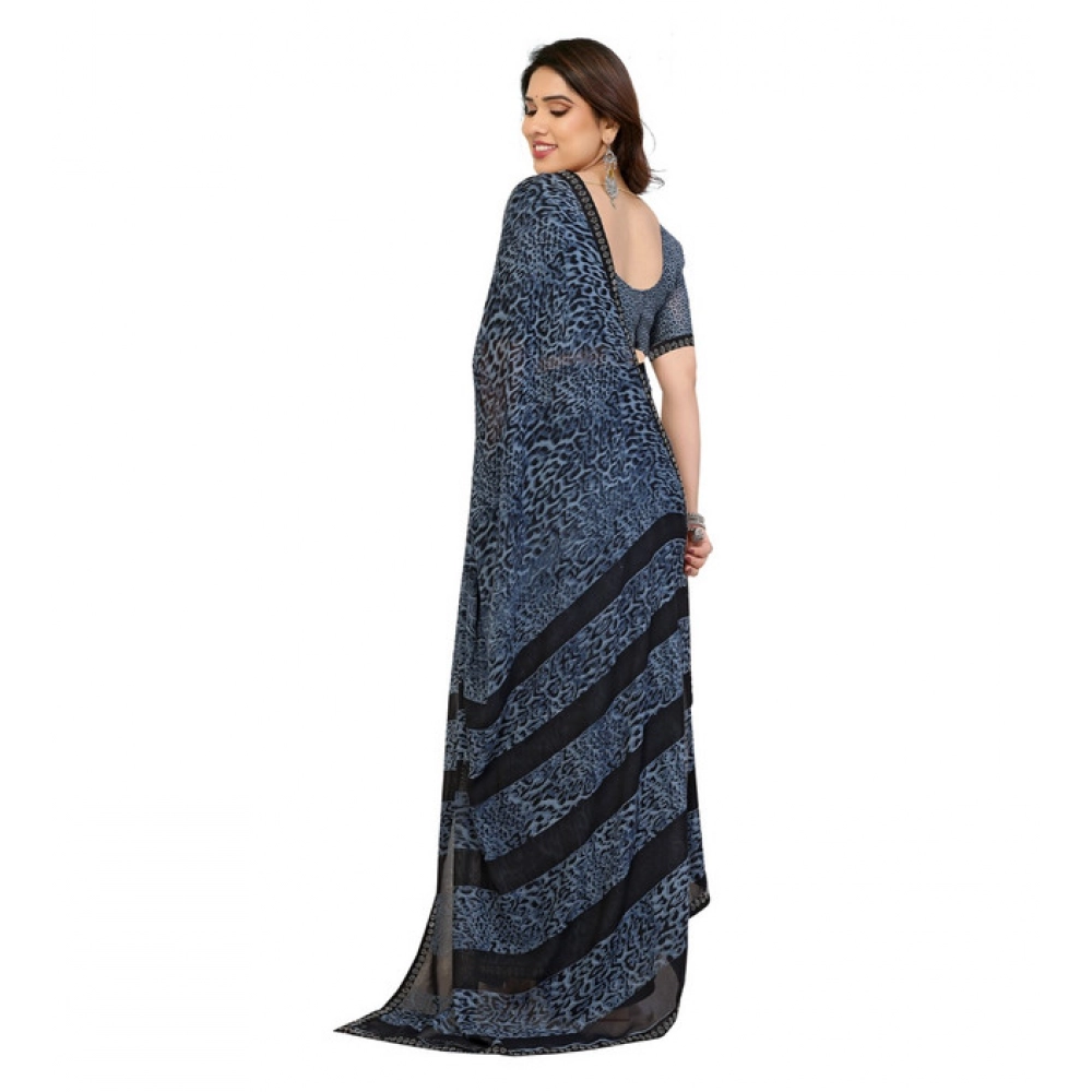 Women's Georgette Printed Saree With Unstitched Blouse 5.5Mtr (Grey) Women's Georgette Printed Saree With Unstitched Blouse 5.5Mtr (Grey)