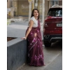 Women's Linen Printed Saree With Unstitched Blouse 5.5Mtr (Brown)