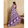 Women's Silk Blend Printed Saree With Unstitched Blouse 5.5Mtr (Purple) Women's Silk Blend Printed Saree With Unstitched Blouse 5.5Mtr (Purple)