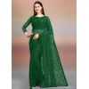 Women's Net Self Design Saree With Unstitched Blouse 5.5Mtr (Green) Women's Net Self Design Saree With Unstitched Blouse 5.5Mtr (Green)