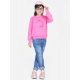 Girl's Fleece Embellished Long Sleeves Sweatshirt (Pink) Girl's Fleece Embellished Long Sleeves Sweatshirt (Pink)