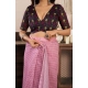 Women's Faux Linen Geometric Ready to wear Saree With Unstitched Blouse 5.5Mtr (LightPink) Women's Faux Linen Geometric Ready to wear Saree With Unstitched Blouse 5.5Mtr (LightPink)
