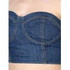 Women's Casual Denim Sleeveless Bluster Top (Blue)