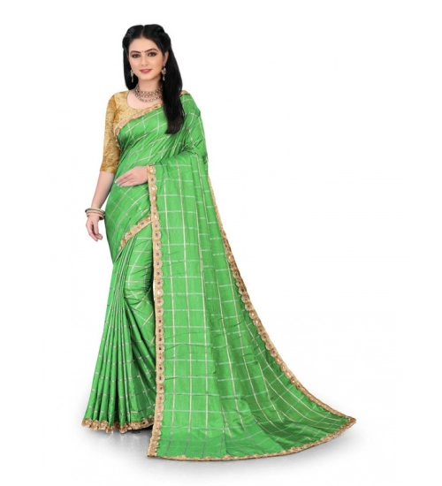 Women's Sana Silk Bandhni Saree With Unstitched Blouse 5.5Mtr (Green)