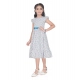 Girl's Twill Printed Short Sleeve Round Neck Dress (Grey) Girl's Twill Printed Short Sleeve Round Neck Dress (Grey)