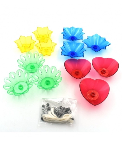 Pack Of 2_Floral Diya Set – Multi-Color Tea Light Holders Set of 12 (Color: Assorted )