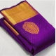 Women's Soft Lichi Silk Printed Saree With Unstitched Blouse 5.5Mtr (Purple)