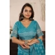 Women's Faux Linen Floral Print Ready to wear Saree With Unstitched Blouse 5.5Mtr (AquaBlue) Women's Faux Linen Floral Print Ready to wear Saree With Unstitched Blouse 5.5Mtr (AquaBlue)