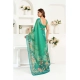 Women's Linen Cotton Printed Ready To Wear Saree With Unstitched Blouse 5.5 Mtr (Green)
