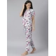 Women's Cotton Blend Printed Short Sleeve Night Suit (Multicolor) Women's Cotton Blend Printed Short Sleeve Night Suit (Multicolor)