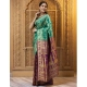 Women's Silk Blend Zari Weaving Saree With Unstitched Blouse 5.5Mtr (Light Green)