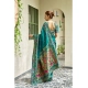 Women's Silk Blend Woven Saree With Unstitched Blouse 5.5 Mtr (Teal)