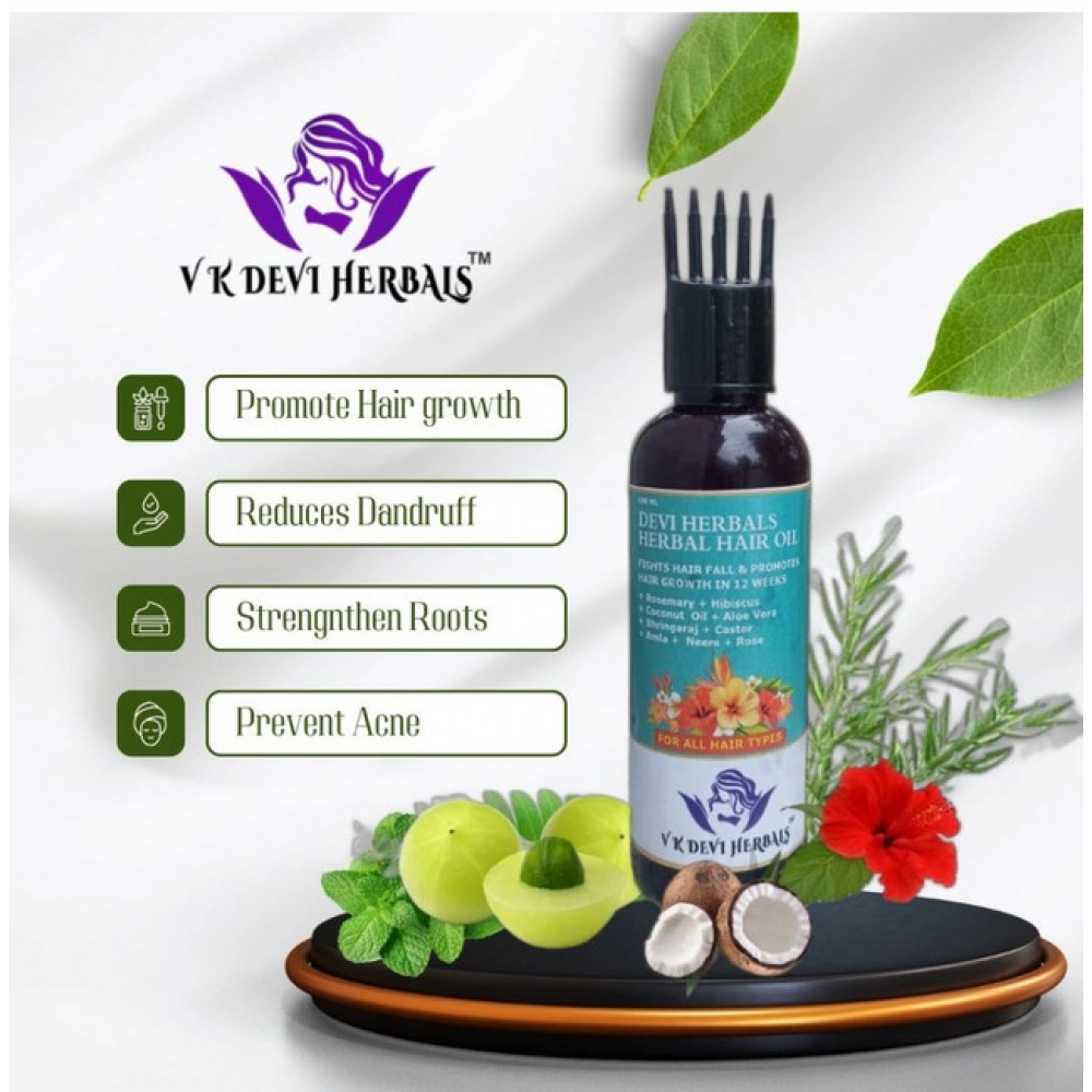 Devi Herbels Rosemary Herbal 100 ML Hair Oil - Men's And Women's Hair Growth Oil