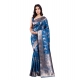Women's Banarasi Silk Printed Saree With Unstitched Blouse 5.5Mtr (Pinch)