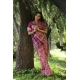 Women's Faux_Tussar_Silk Abstract_Print Saree With Unstitched Blouse 5.5Mtr (Pink)