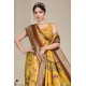 Women's Cotton Silk  Printed Saree With Unstitched Blouse 5.5Mtr (Yellow)