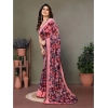 Women's Chiffon Printed Saree With Unstitched Blouse 5.5Mtr (Pink) Women's Chiffon Printed Saree With Unstitched Blouse 5.5Mtr (Pink)