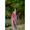 Women's Faux_Tussar Geometric_Print Saree With Unstitched Blouse 5.5Mtr (Pink)