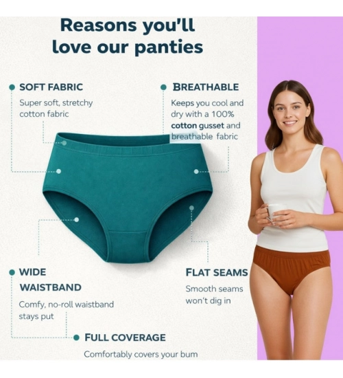 Pack of_9 Women's Cotton Solid Hipster Panty (Multicolor)